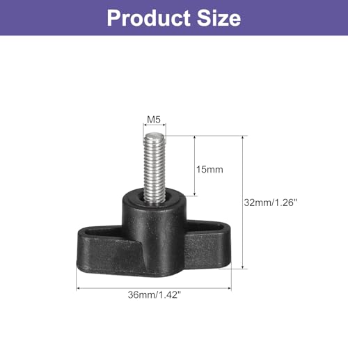 uxcell 5Pcs Clamping Screw Knob, M5 x 15mm Metric 304 Stainless Steel T Shaped Thumb Screws Handle for Quick Remove Hand Tightening Knob Replacement - size: M5 x 15mm