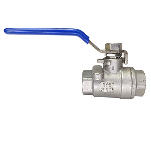 1/4" Female Ball Valve NPT Thread 316 Stainless Steel Full Port Ball Valve WOG1000 - size: 1/4 inch