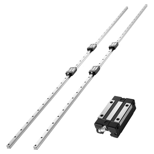 VEVOR Linear Rail Guide Kit, HGR20, 2Pcs 2000 mm (78.74 inch) Linear Motion Rails and 4Pcs Bearing Slide Blocks, Anti Rust and High Precision Kit, for DIY, CNC Routers, Lathes, Mills, 3D Printers - size: HGR 20-2000mm