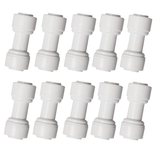Food-Grade Quick Connector Push-In Tube Fitting 3/8 inch Tube OD to 3/8 inch Tube OD push fit straight quick connect for RO water system (10pack) - style: 3/8" straight connect(10)