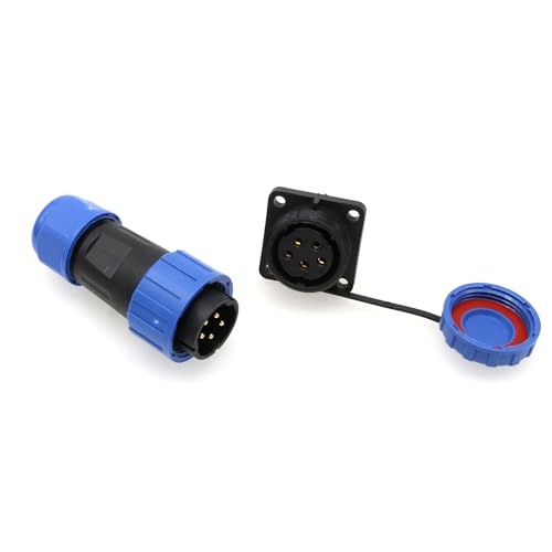 TY20 5 Pin 10A Aviation Waterproof Connector Male Female Cable Plug Socket for Electrical Power Outdoor Device 14 AWG Wire - color: Screw Mount, size: 5 Pin 10A