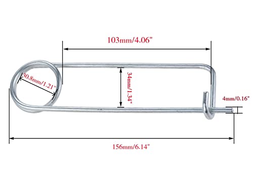6PCS Steel Brooch Shape Cotter Safety Pins, Spring Pin Quick Lock Brooch Locking Fastener for Farm Lawn Garden Hitch -6Sizes (Size: 4*98*34mm/0.16*3.86*1.34inch 6PCS/Set) - size: Size: 4*98*34mm/0.16*3.86*1.34inch 6PCS/SET