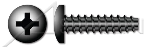 (10000 pcs) #3-24 X 3/8", Trilobe Thread Rolling Screws for Plastics, Pan Phillips Drive, 48-2 Thread, Steel, Black Zinc