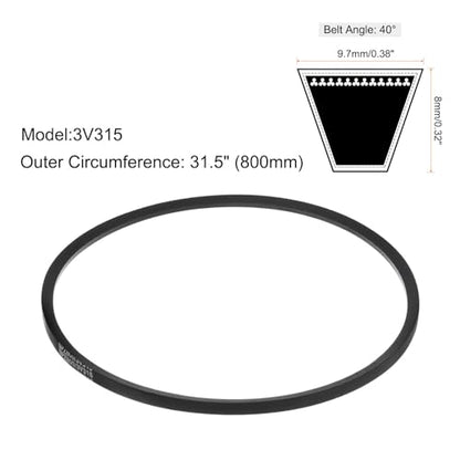 uxcell 3V315 Rubber V Belt 31.5" Length x 0.38" Width x 0.31" Thick, Industrial Power Transmission Belt - size: 31.5" Length