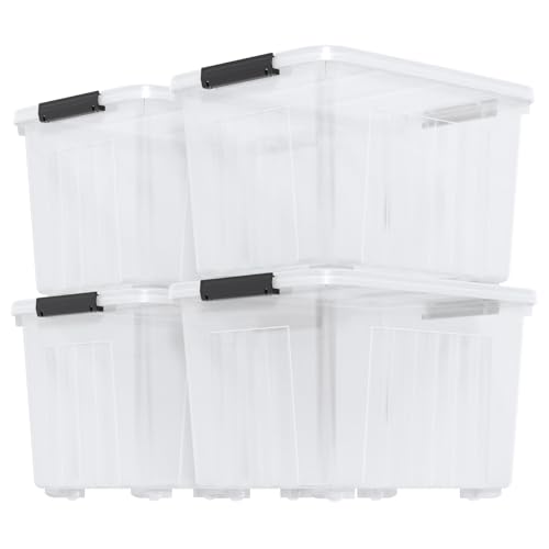 Zopnny 4-Pack 70 Qt Wheeled Storage Bins with Lids, Large Storage Container - size: 70 Quart