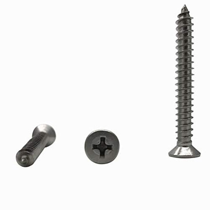 5 x 40mm Screw, Flat Head, Phillips Drive, Self Drilling, 304 Stainless Steel Drywall Wood Screws 50Pcs - size: 5 x 40mm