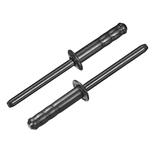 uxcell 50Pcs 3/16" x3/4" Aluminum Blind Rivets, Dome Head Multi Grip Aluminum Steel Mandrel Rivets Fasteners for Metal, Furniture, Automotive, Black - color: Black