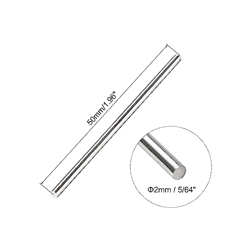 uxcell 2mm x 50mm 304 Stainless Steel Solid Round Rod for Drift Punches DIY Craft Model Plane Model Ship Model Cars - 20pcs - size: 2mm x 50mm