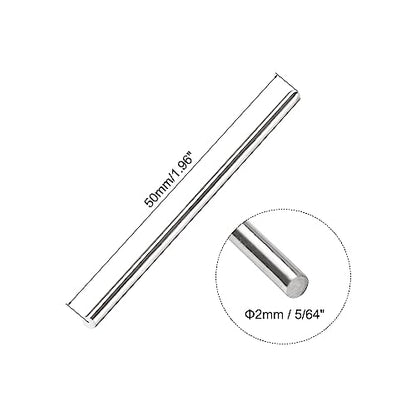uxcell 2mm x 50mm 304 Stainless Steel Solid Round Rod for Drift Punches DIY Craft Model Plane Model Ship Model Cars - 20pcs - size: 2mm x 50mm