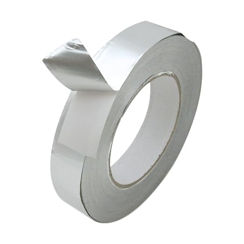 J.V. Converting JVCC AF20 Aluminum Foil Tape – 2 mil Linered, Venture Formula Acrylic, 73 oz/in Adhesion, -22°F to 248°F, HVAC Duct Sealing & Insulation Repair Aluminum Tape (Silver, 1 in. x 50 yds.)
