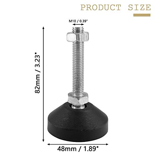 Bonsicoky M10 Metal Adjustable Leveling Feet, 4 Pcs, 3.2" x 1.9" - size: M10,3.2" Height