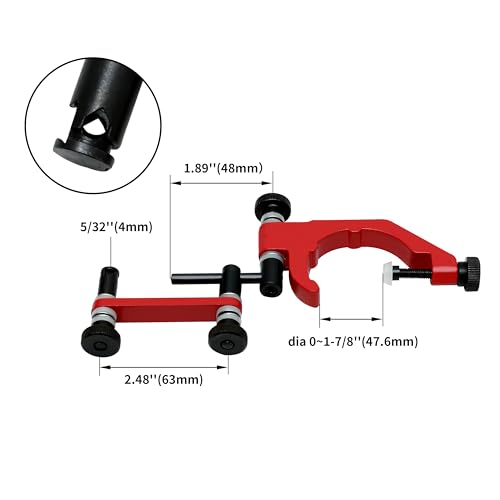 TEXALAN(R Universal Indicator Holder for Dial Test Indicator 1-7/8" Clamping Diameter Aluminum Alloy Red and Black