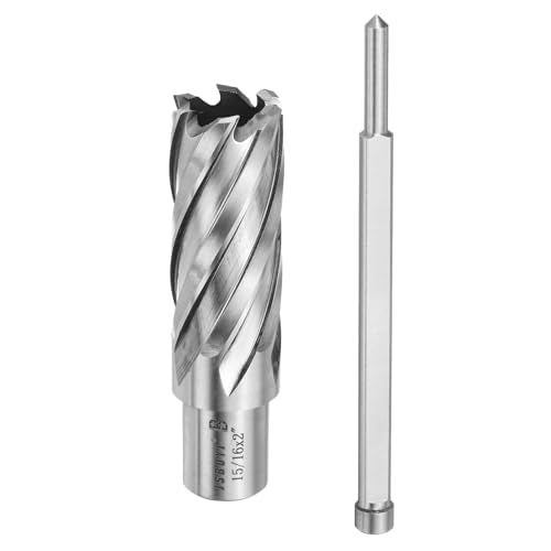 HARFINGTON Annular Cutter 15/16" Cutting Diameter Shank 3/4" with 2" Depth of Locating Pin M2 High-Speed Steel Drill Bit Annular Cutter for Standard Magnetic Drills Machine Tools Mills - size: 15/16 inch 2 inch