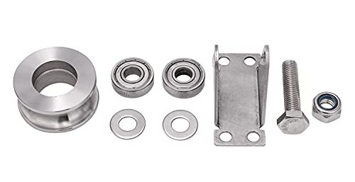 Cable Pulley Wheel Stainless Steel, Duplex Bearings, Rope Pulley for Pulley System, Gym Equipment, Sliding Gate, 1 Pack - size: 48mm_1 PCS