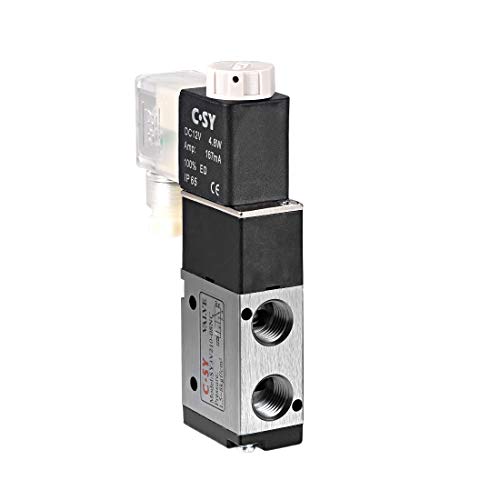 uxcell DC 12V 3 Way 2 Position 1/4"PT Pneumatic Air Control NC 3V210-08