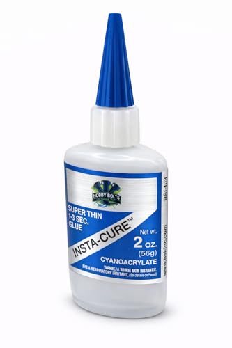 Bob Smith Industries Insta-Cure Super Thin CA Glue 2oz – 1–3 Second Set Time – Wicks Into Tight Gaps – Cyanoacrylate Adhesive for RC, Wood & Plastic Models. BSI-103 (Blue Label)