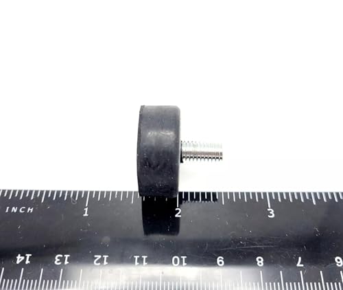 M6 Rubber Feet Bumpers 25 mm (1") Round Vibration Dampeners with M6 × 1.0 Thread 12 mm (½) Long Zinc-Plated Steel Stud Equipment Levelers for Tables Machinery Cabinets (4 Pack)