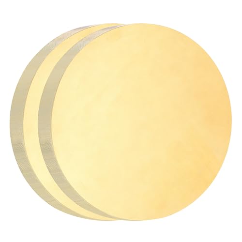 uxcell 2Pcs Brass Round Plate, 0.2"(5mm) Thick 1"(25mm) Dia H65 Brass Round Disc Blank Metal Sheet Copper Circle Disc for Metal Stamping DIY Crafts - size: 0.2"x 1"