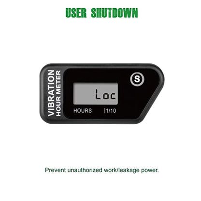 YOOREAL Vibration Hour Meter,Maintenance Hours Waterproof IP68 - color: Black