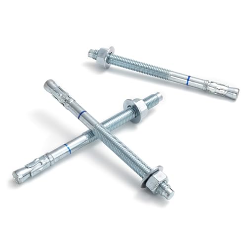 1/2" x 7" Concrete Anchors (25 Pack) 1/2 inch Wedge Anchors Bolts Zinc Plated - size: 1/2"x7"