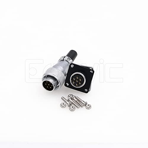 WS16 7 Pin Aviation Connector Waterproof Plug Male Female Square Socket Metal Threaded Signal LED Industrial Equipment - size: 7Pin