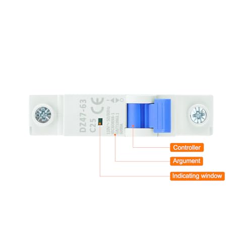 MECCANIXITY 4Pcs Miniature Circuit Breaker 1P 25A AC 110V DZ47-63 DIN Rail Mount Disconnect Switch Circuit Breaker Protection Thermal Magnetic Trip for Short Circuit Protection, Overload Blue - style: 25A