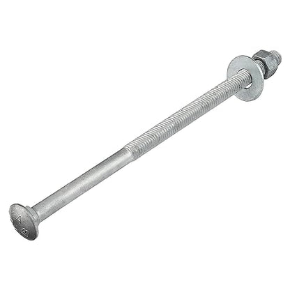 1/2" x 10" (25 Pack) Galvanized Carriage Bolt Kit Grade 307A Includes 1/2" USS Flat Washers (25 pcs) and 1/2"-13 Hex Nuts (25 pcs), Hot Dip Galvanized for Exterior Use by Makers Bolt - size: 1/2 x 10