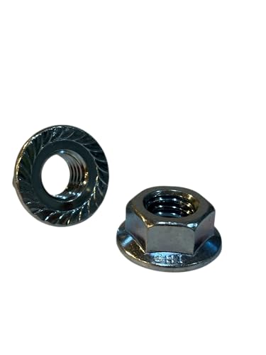 (50 Pcs) 1/2"-13 Grade 5 Serrated Hex Flange Lock Nuts Zinc Clear Trivalent