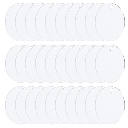 PATIKIL 1.2" Dia. Acrylic Circles, 30 Pack Round Clear Plastic Sheet Ornament Cake Disk Transparent Blank Sign Decoration for Crafting Painting DIY Christmas - size: 1.2"
