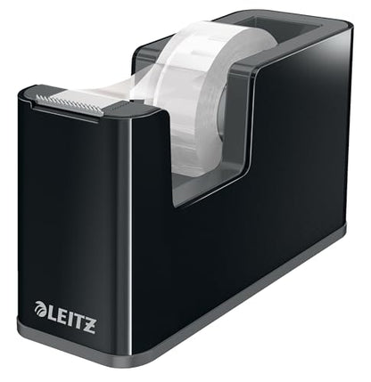 Leitz Tape Dispenser, Heavy Base, Tape Included, Black/Grey, Dual Colour Range, 53640095 - color: Black/Grey