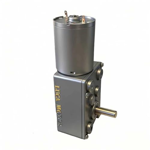 DC 12V 65RPM 0.75Kg.cm 6mm Single Shafts Self-Locking Reversible Worm Gear Motor with Cable, High Torque Speed Reduction Motor, Turbine Electric Gearbox Motor JSX100-370 - size: 12v 65rpm