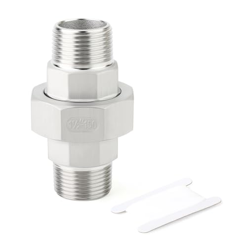TAISHER 1 pcs 304 Stainless Steel Union, 1-1/2" MNPT Cast Pipe Fitting - size: 1-1/2" MNPT