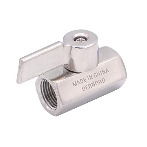 DERNORD Mini Ball Valve Stainless Steel 3/8" Female&Female NPT Thread (Pack of 2) - size: 3/8 Inch, style: Pack of 2