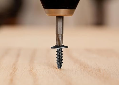 Wensilon（500 pcs）#4×3/4" Phillips Truss Head Wood Screws Black Galvanizing Quick Metal Self Tapping. - color: Black, size: #4×3/4"