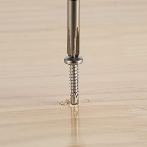 Mellewell #6 x 1/2" Pan Head Self Drilling Screws, Self Tapping Sheet Metal Screws, 410 Stainless Steel, 100 PCS - color: Silver, size: #6 x 1/2"
