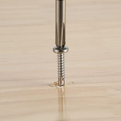Mellewell #6 x 1/2" Pan Head Self Drilling Screws, Self Tapping Sheet Metal Screws, 410 Stainless Steel, 100 PCS - color: Silver, size: #6 x 1/2"