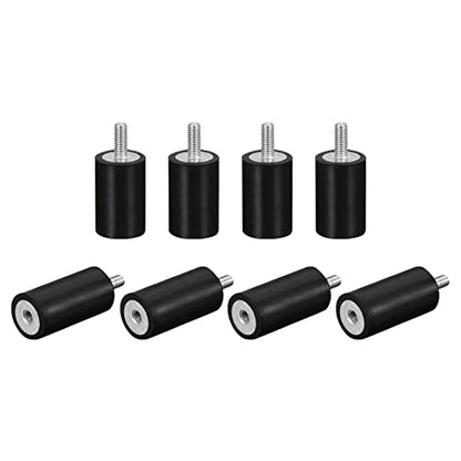 uxcell Rubber Mounts 8pcs M4 Male/Female Vibration Isolator Shock Absorber, for Garage Motor Air Compressor Car Boat Bobbins, D15mmxH30mm - size: M4x15mmx30mm