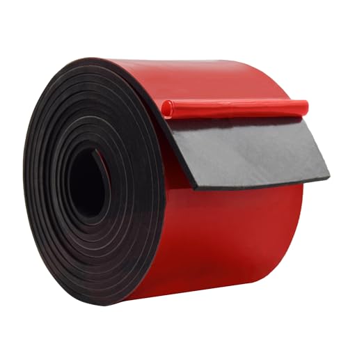DOBTIM Solid Neoprene Rubber Strips with Adhesive Backing 1/8 (.125)" Thick x 4" Wide x 10' Long, Self Adhesive Rubber Sheets, Rolls & Strips for DIY Gaskets Crafts Pads Seals Warehouse Flooring - size: 4" X 10', style: .125" thick (Adhesive）