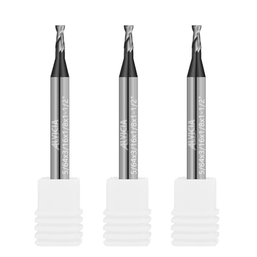 3PCS 5/64" Micrograin Carbide Square End Mill Set 2 Flute HRC 55 - size: 5/64 in
