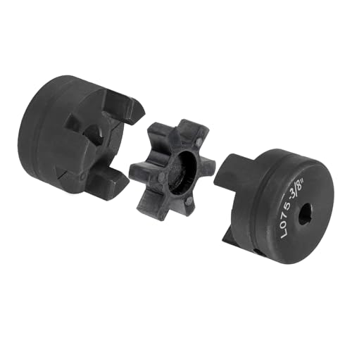 uxcell 3/8" to 5/8" L075 Flexible 3-Piece L-Jaw Coupling Coupler Set & Buna-N NBR Rubber Spider for Log Splitter Hybrid Equipment - size: 3/8" to 5/8"