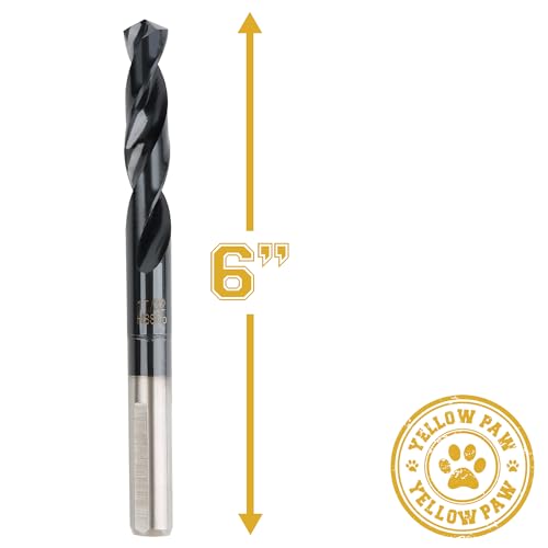 17/32 Inch Drill Bit for Metal - Industrial Grade M35 Cobalt Titanium Aluminum Nitrite - 17/32" Diameter & Total Length of 6" with Working Length of 3" Easily Drill Into Metal, Steel, & Aluminum - size: 17/32"