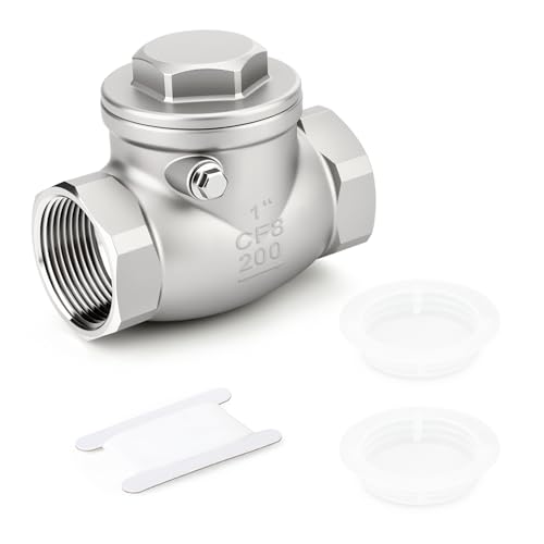 TAISHER 1PCS 304 Stainless Steel 1" NPT Female Swing Check Valve，Backflow Prevention, One Way Check Valve CF8 WOG 1000 - size: 1" NPT
