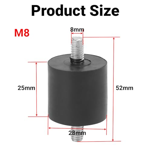 LiebeWH Rubber Vibration Mounts M8 Heavy Duty Shock Absorbing 4Pc - size: M8