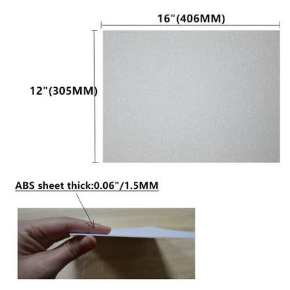 White ABS Plastic Sheets- 0.060" Thick,12" x 16", 6 Pack for Laser Cutting, and Moldable - color: White, size: 12" x 16"