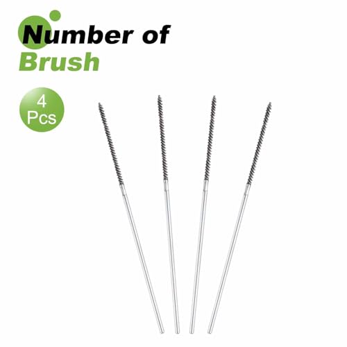 HARFINGTON 4pcs Wire Bore Brush 6 x 1/8" 1/8 Inch Shank Stainless Steel Bristles Cleaning Brush for Clean Car Part Tube Kitchen Garage - size: 6 inches
