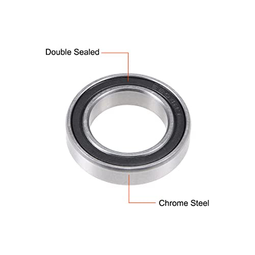 uxcell 6804-2RS Deep Groove Ball Bearing 20x32x7mm Chrome Steel Z2 2pcs - size: 20x32x7mm