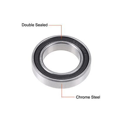 uxcell 6804-2RS Deep Groove Ball Bearing 20x32x7mm Chrome Steel Z2 2pcs - size: 20x32x7mm