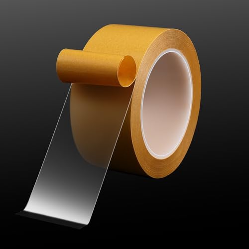 Ultra-Thin Clear Double Sided Tape Heavy Duty 2 Inch x 82 Feet Strong Clear Two Sided Mounting Tape for LCD Screen Repair, LED, Crafts, Posters, Scrapbook, Woodworking, Carpet, Clothes, Residue Free - size: 2 inch x 82 feet