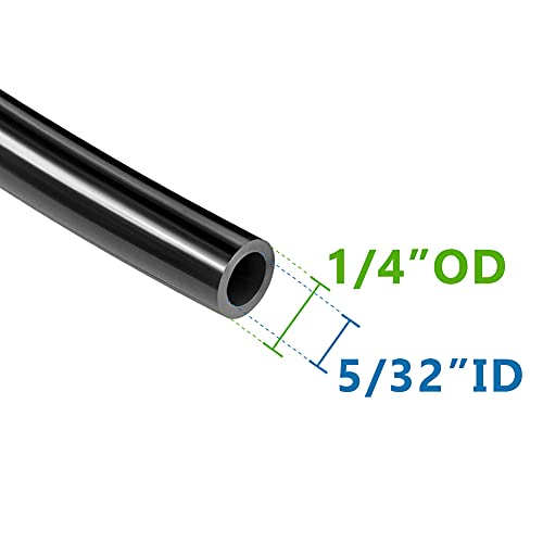 Feelers Pneumatic PU Tubing, 1/4"OD Hose PU Polyurethane Air Hose Tube Line for Air Compressor Water Fluid Transfer Black (9.84 ft) - color: Black, size: 1/4" OD - 9.84ft