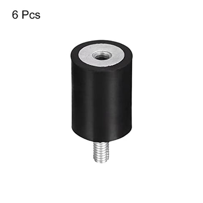 uxcell Rubber Mounts 6pcs M4 Male/Female Vibration Isolator Shock Absorber, for Garage Motor Air Compressor Car Boat Bobbins, D10mmxH15mm - size: M4x10mmx15mm